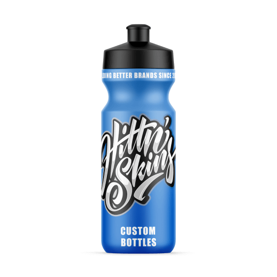 a sports bottle with a hittn skins logo