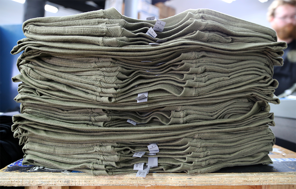 Stack of Next Level T Shirts at Hittn' Skins